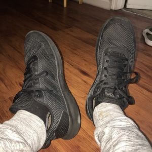 Adidas all black lightweight running shoes